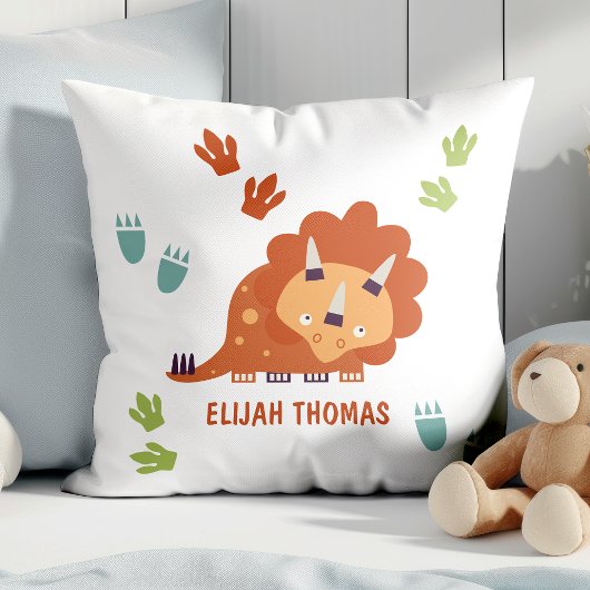 キュートなトリケラトプスカスタム恐竜パーソナライズされた クッション