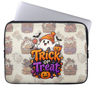 キュートなトリック・オア・トリートの幽霊のハロウィーンPCスリーブ ラップトップスリーブ