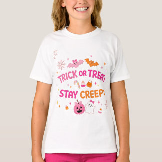 キュートなトリック・オア・トリート ステイ・クリーピー・ハロウィンGTシャツ Tシャツ