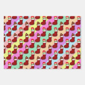 キュートなトリプルディライトクリスマス ラッピングペーパーシート (正面)