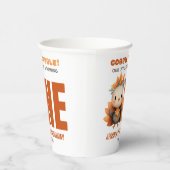 キュートなトルコ秋の感謝祭1st誕生日パーティー 紙コップ (右)