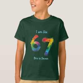 キュートなトレンド67レインボーブラックのカスタマイズ Tシャツ