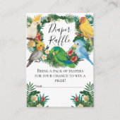 キュートなトロピカルエキゾチックベビーパロツオムツラッフルエン エンクロージャーカード (正面)