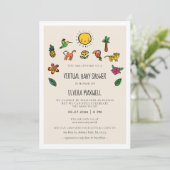 キュートなトロピカルジャングルのバーチャルベビーシャワー 招待状 (スタンド正面)