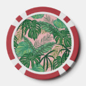 キュートなトロピカルパームピンク結婚バチェロレッテ ポーカーチップ (裏面)