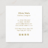 キュートなトロピカルピンクパームツリーホワイトウッド コーリングカード (裏面)