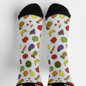 キュートなトロピカルフルーツベジパタパーソナライズされたーン ソックス (上部)