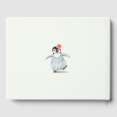 キュートなトロピカルペンギンピンクの女の子の赤ちゃんシャワー ゲストブック (裏面)