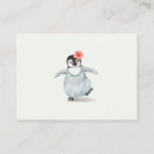 キュートなトロピカルペンギンピンクの女の子ディスプレイシャワー エンクロージャーカード (裏面)