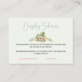 キュートなトロピカルペンギンピンクの女の子ディスプレイシャワー エンクロージャーカード (正面)