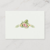 キュートなトロピカルペンギンピンクガールおむつラッフル エンクロージャーカード (裏面)