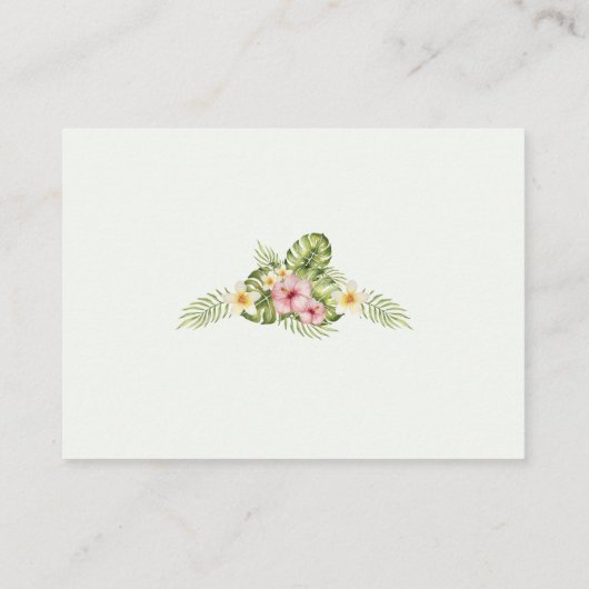 キュートなトロピカルペンギンピンクガールおむつラッフル エンクロージャーカード (裏面)