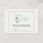 キュートなトロピカルペンギンピンクガールおむつラッフル エンクロージャーカード (正面)