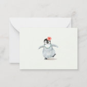 キュートなトロピカルペンギンピンクベビーシャワーアドバイス ノートカード (裏面)