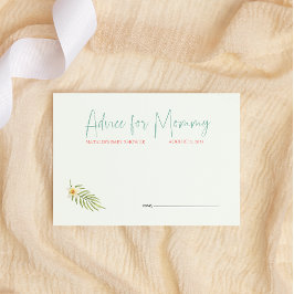 キュートなトロピカルペンギンピンクベビーシャワーアドバイス ノートカード