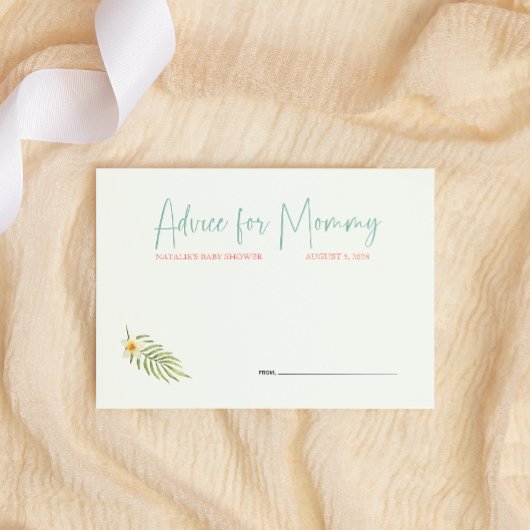 キュートなトロピカルペンギンピンクベビーシャワーアドバイス ノートカード