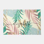 キュートなトロピカル葉 ドアマット (正面)