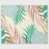 キュートなトロピカル葉 ラッピングペーパー (フラット)