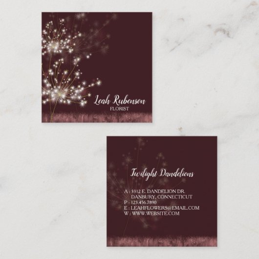 キュートなトワイライトタンデリオン スクエア名刺 (正面/裏面)