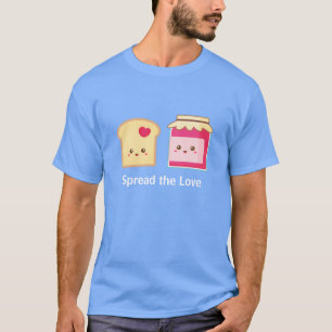 キュートなトーストとジャムで愛を広げよう Tシャツ