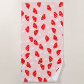 キュートなトーストイレマッシュルームビーチタオル ビーチタオル (正面)