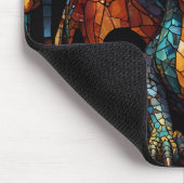 キュートなドラゴンステンドグラスモザイクデザイン マウスパッド (コーナー)