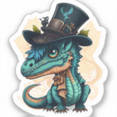 キュートなドラゴンinトップハット シール (正面)