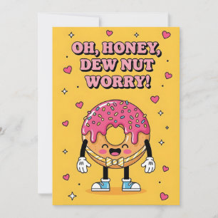 キュートなドーナツの駄洒落 Oh Honey Dew Nut Worry 励まし サンキューカード