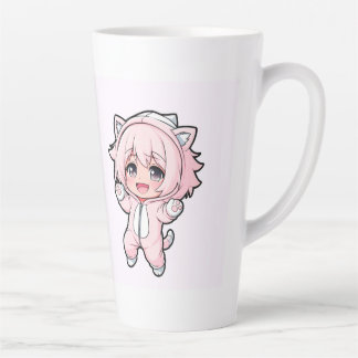 キュートなドール「制作中」デザイン - 未来の夢に カフェラテマグ