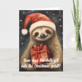 キュートなナマケモノのサンタのクリスマスカード カード