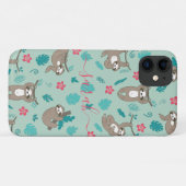 キュートなナマケモノの柄 オリジナル名入れ Case-Mate iPhoneケース (裏面(横))