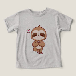 キュートなナマケモノの瞑想ヨガTシャツ | おもしろいヨガ ア