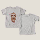 キュートなナマケモノの瞑想ヨガTシャツ | おもしろいヨガ ア (デザイン正面&裏面)