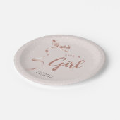 キュートなニュートラルなリボン女の子ベビーシャワー ペーパープレート (アングル)