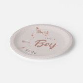 キュートなニュートラルなリボン男の子の赤ちゃんシャワー ペーパープレート (アングル)