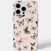 キュートなニュートラルな蝶、ミュートされたトーン淡い色のピンク Case-Mate iPhoneケース (裏面)