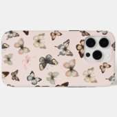 キュートなニュートラルな蝶、ミュートされたトーン淡い色のピンク Case-Mate iPhoneケース (裏面 (横))