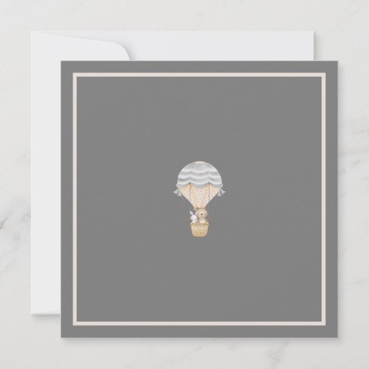 キュートなニュートラルウッドランド動物園の動物の赤ちゃんシャワー 招待状 (裏面)