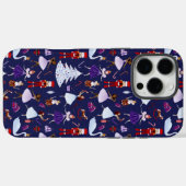 キュートなネイビーくるみ割りクリスマスパターン Case-Mate iPhoneケース (裏面 (横))