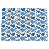 キュートなネイビーブルーグレークジラ ラージペーパーバッグ (裏面)