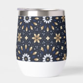 キュートなネイビーホワイト&金ゴールドマンダラドットアートデザイン (右面)