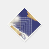 キュートなネイビー&金ゴールド額卒業パーティナプキンス スタンダードカクテルナプキン (角)