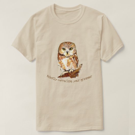 キュートなノコノハウ、鳥補正文法引用文 Tシャツ (デザイン正面)