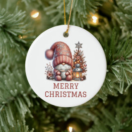 キュートなノーム クリスマス セラミックオーナメント