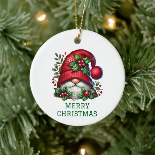 キュートなノーム クリスマス セラミックオーナメント (ツリー)