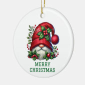 キュートなノーム クリスマス セラミックオーナメント (左)