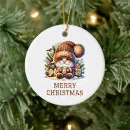 キュートなノーム クリスマス セラミックオーナメント
