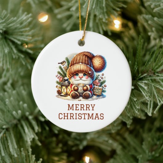 キュートなノーム クリスマス セラミックオーナメント (ツリー)