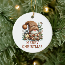 キュートなノーム クリスマス セラミックオーナメント