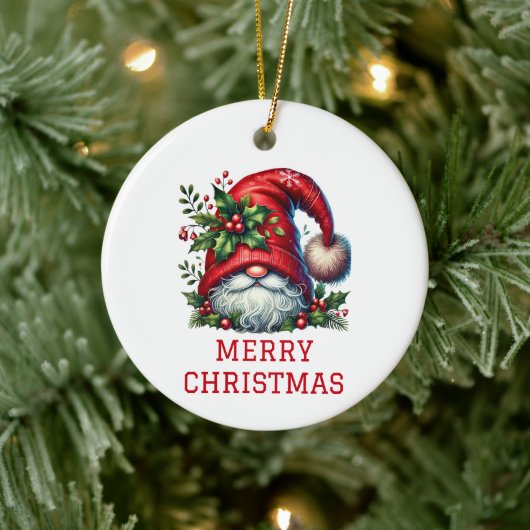 キュートなノーム クリスマス セラミックオーナメント (ツリー)